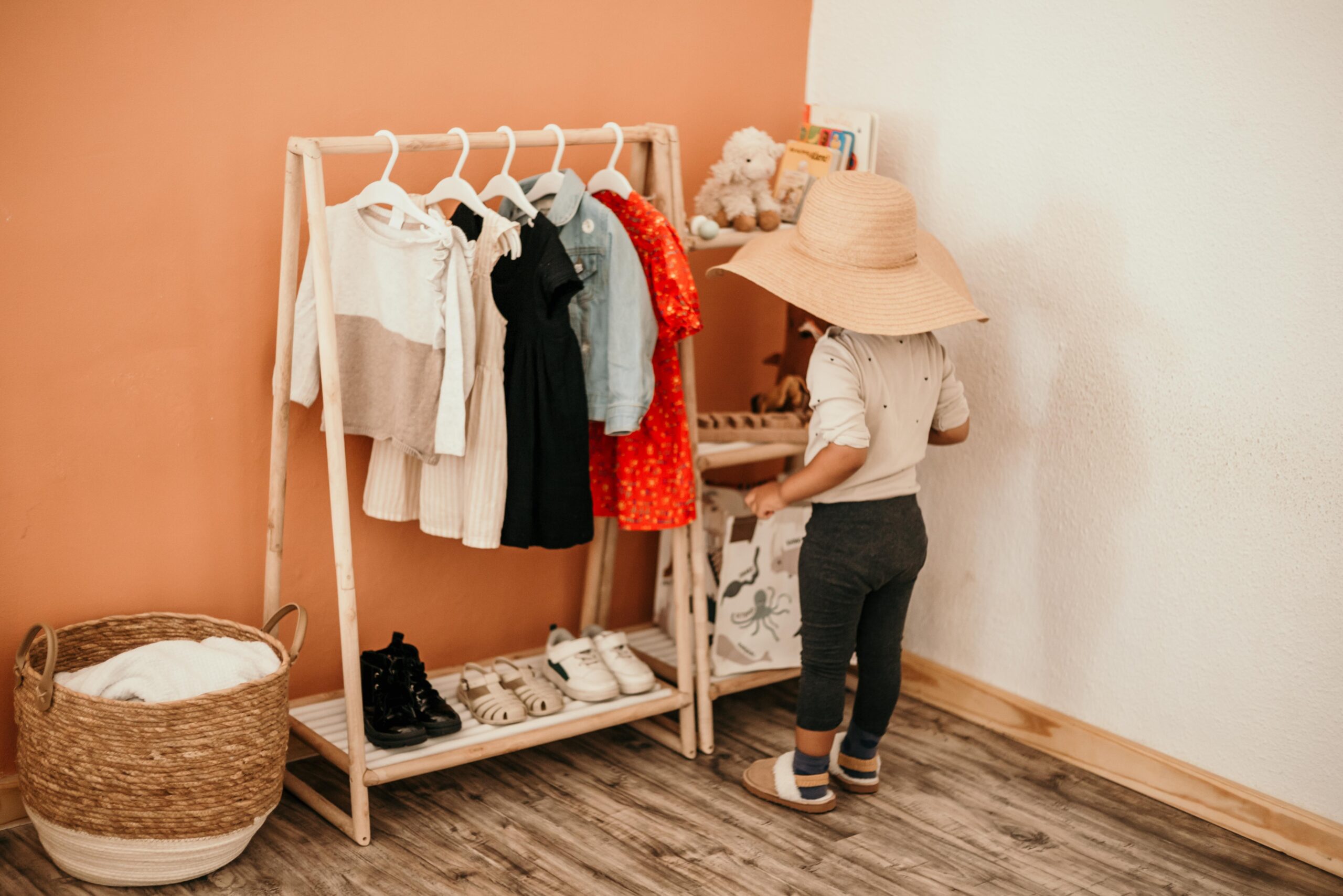 montessori kids wardrobe wood