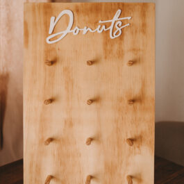 Wooden donut wall display