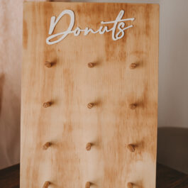 Wooden donut wall display