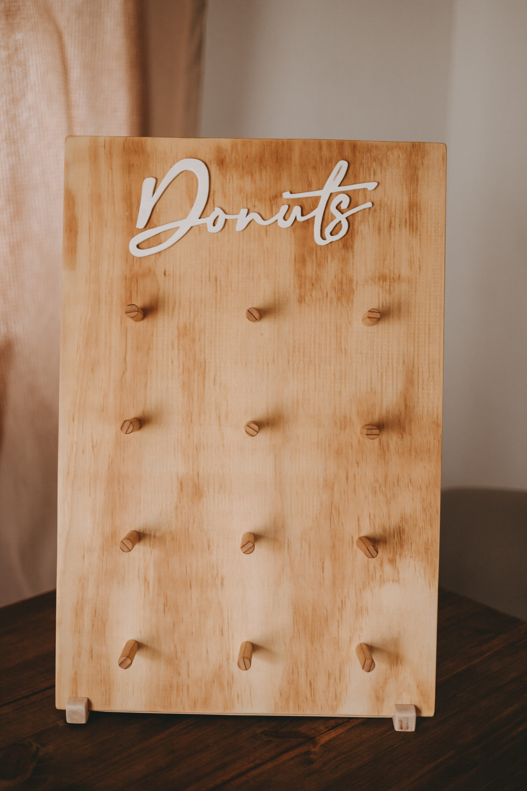 wooden donut wall stand