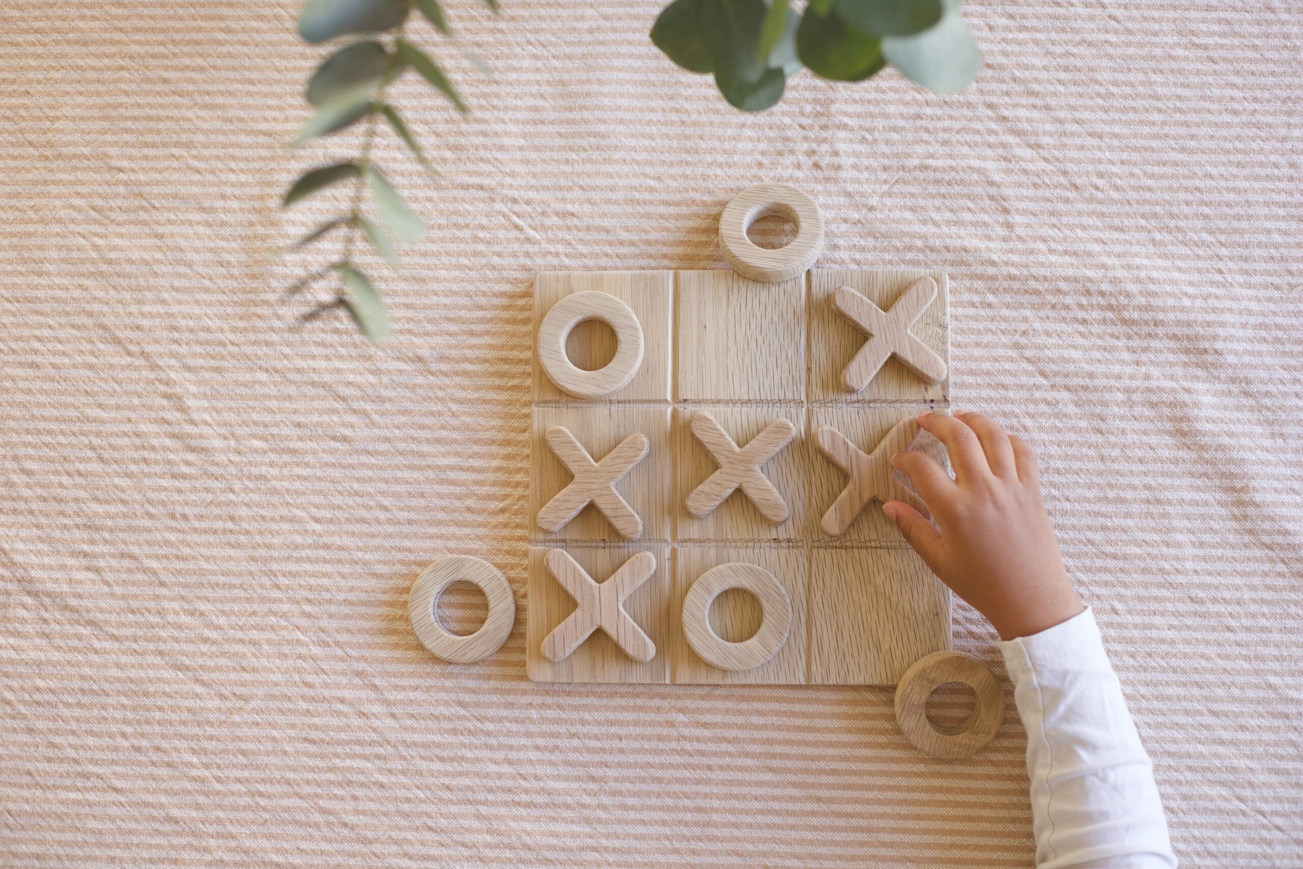 wooden tic tac toe game set